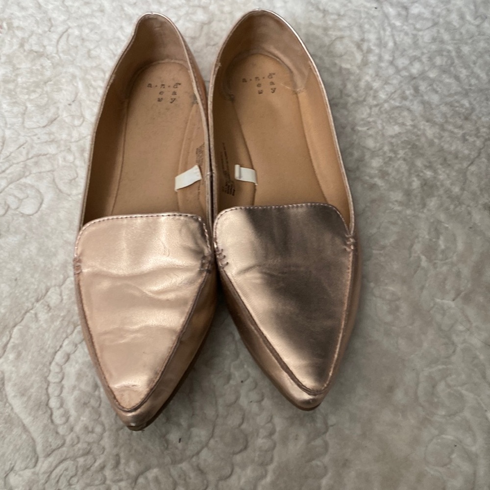 A New Day Rose Gold Pointed Toe Flats